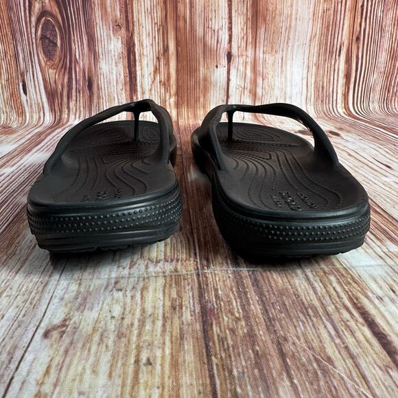 Crocs CLASSIC II Womens Size 9 Black Flip Flop Thong Sandals Shoes Mens Sz 7 - Picture 4 of 9